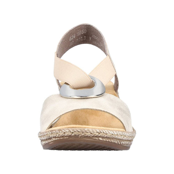 Rieker 624H6-60 Ladies Gold Pull On Sandals-elevate your sole