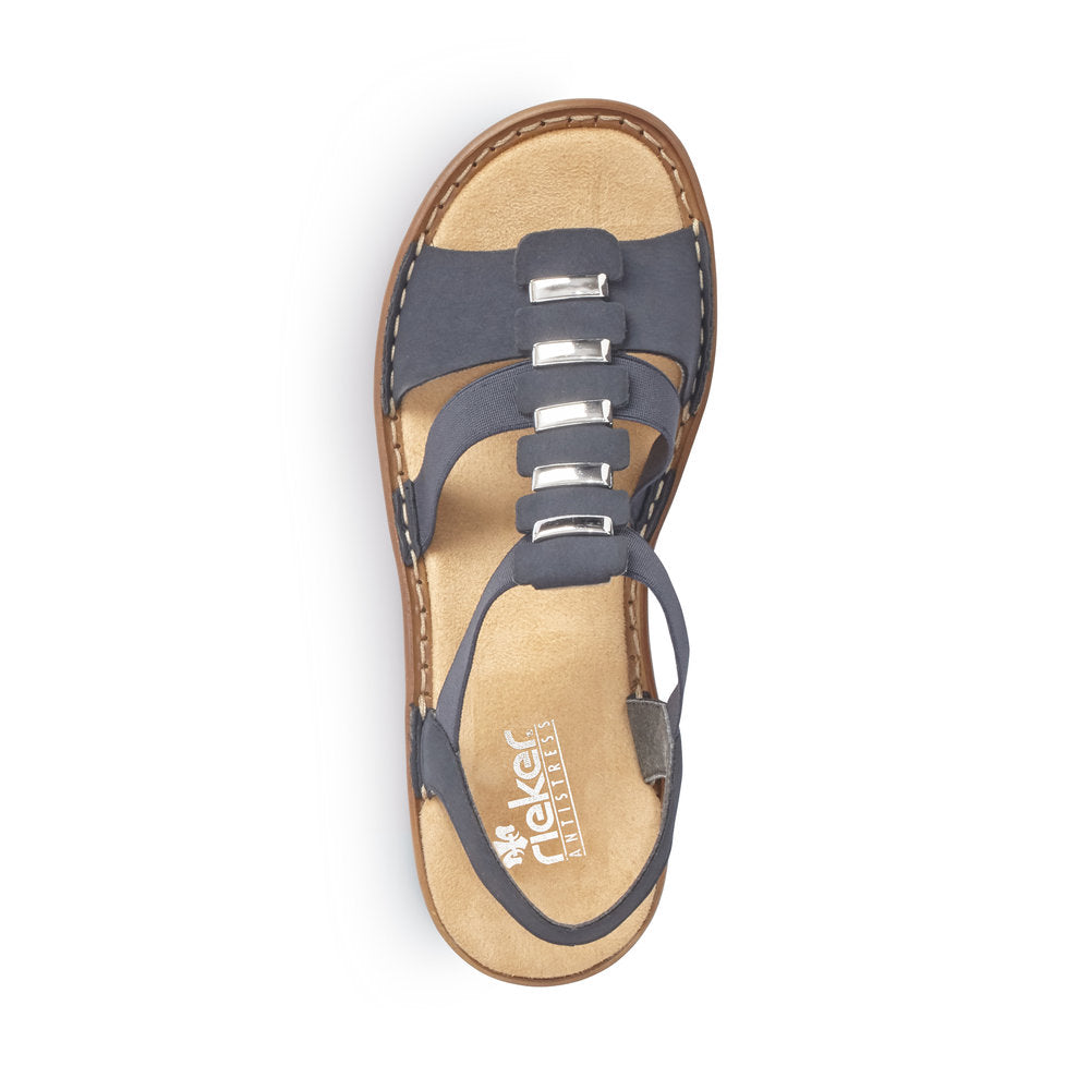 Rieker 62850-14 Ladies Navy Summer Pull On Sandals - elevate your sole