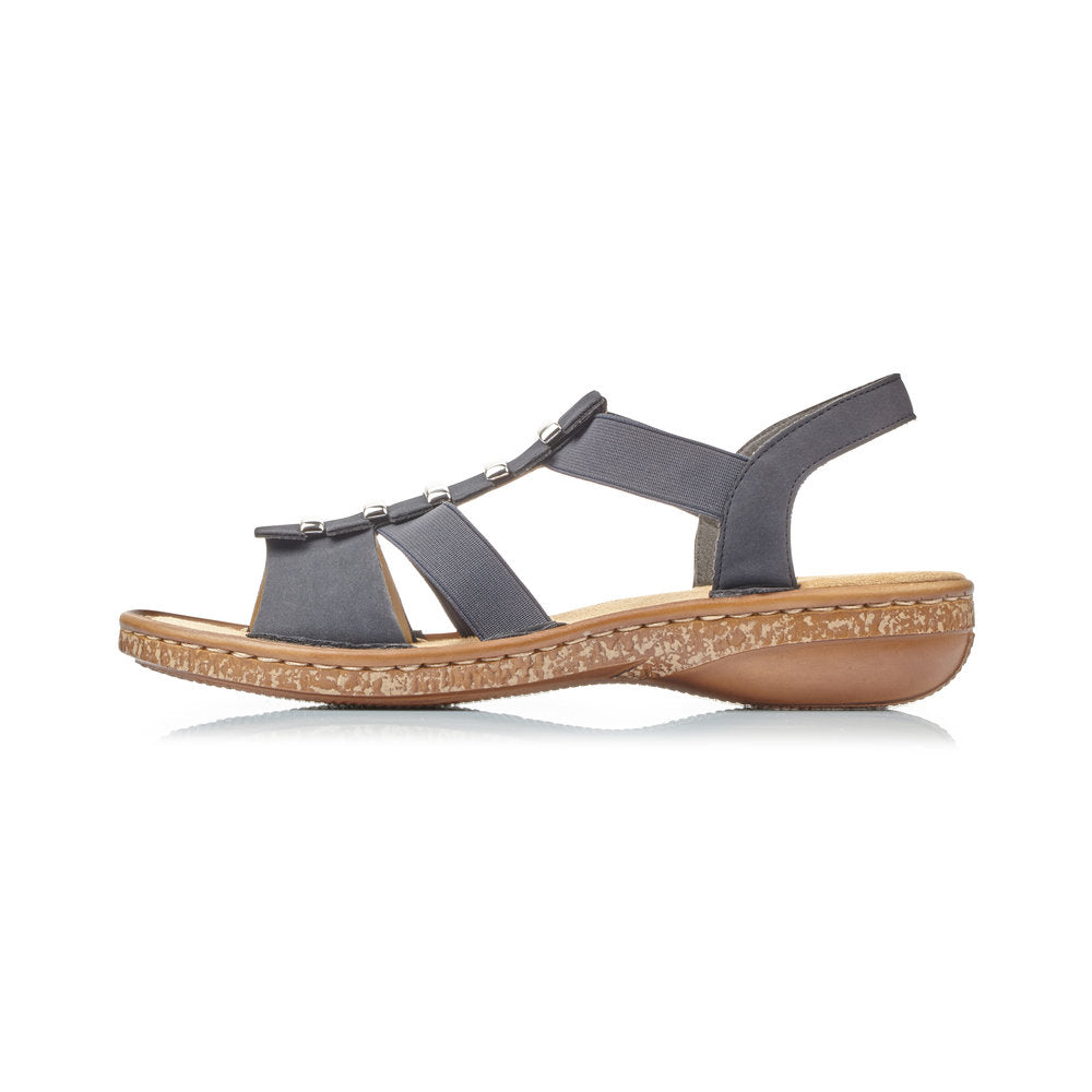 Rieker 62850-14 Ladies Navy Summer Pull On Sandals - elevate your sole