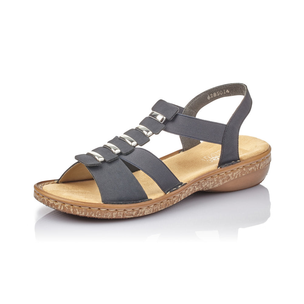 Rieker 62850-14 Ladies Navy Summer Pull On Sandals - elevate your sole
