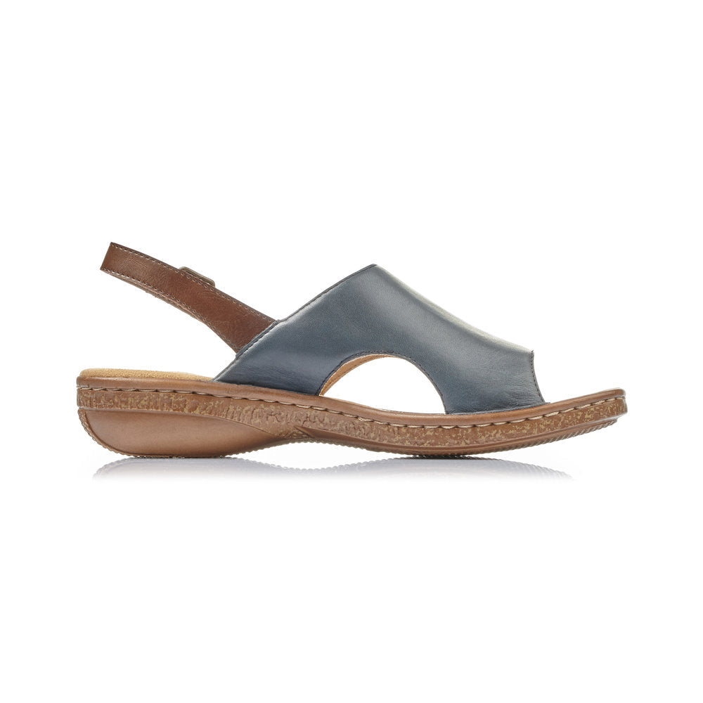 Rieker 628C5-14 Ladies Navy Leather Sling Back Sandals - elevate your sole