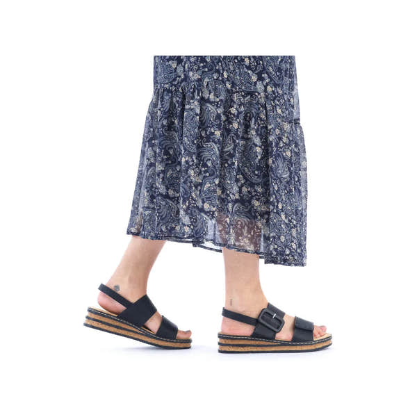 Rieker 62950-00 Ladies Black Touch Fastening Sandals-elevate your sole