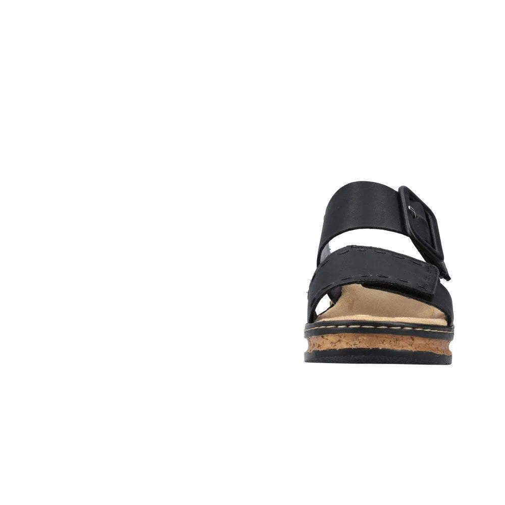 Rieker 62950-00 Ladies Black Touch Fastening Sandals-elevate your sole