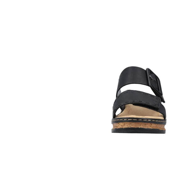Rieker 62950-00 Ladies Black Touch Fastening Sandals-elevate your sole