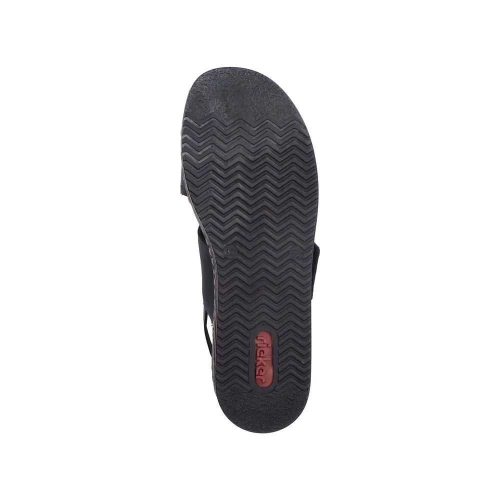 Rieker 62950-00 Ladies Black Touch Fastening Sandals-elevate your sole