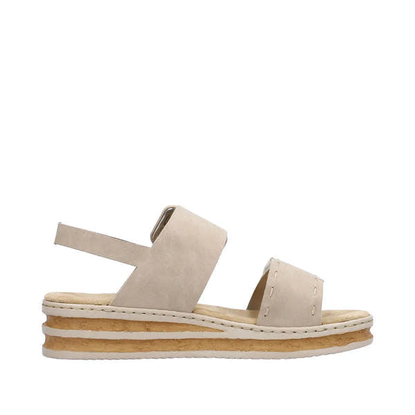 Rieker 62950-62 Ladies Taupe Touch Fastening Sandals-elevate your sole