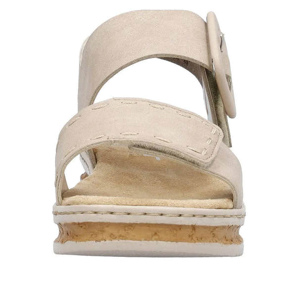 Rieker 62950-62 Ladies Taupe Touch Fastening Sandals-elevate your sole