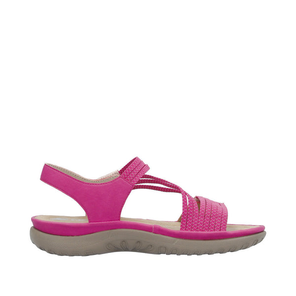 Rieker 64870-31 Ladies Pink Touch Fastening Sandals-elevate your sole