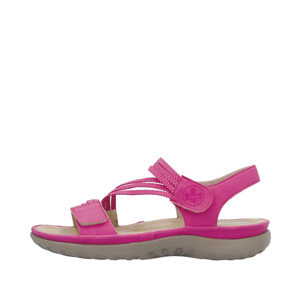 Rieker 64870-31 Ladies Pink Touch Fastening Sandals-elevate your sole