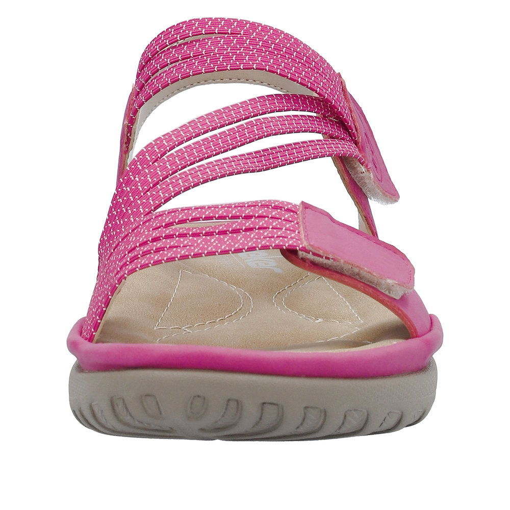 Rieker 64870-31 Ladies Pink Touch Fastening Sandals-elevate your sole