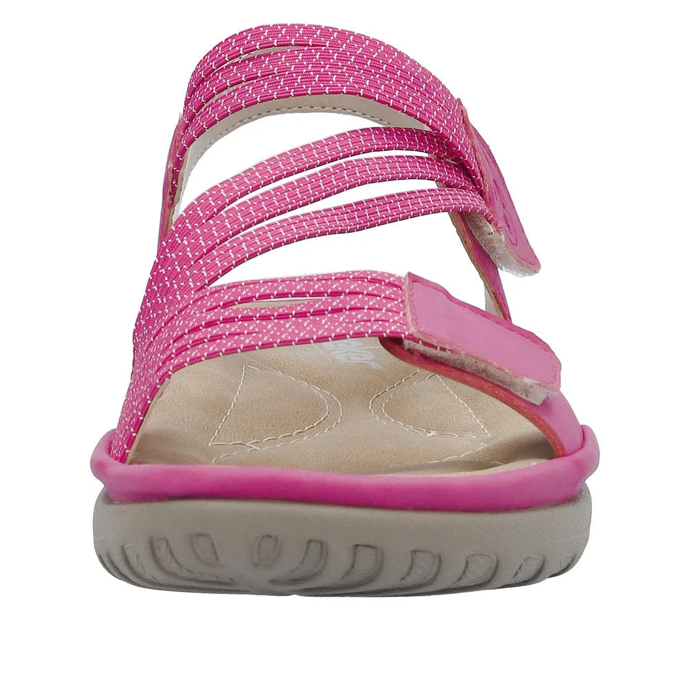 Rieker 64870-31 Ladies Pink Touch Fastening Sandals-elevate your sole