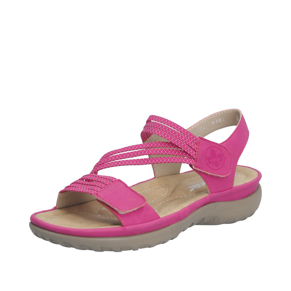 Rieker 64870-31 Ladies Pink Touch Fastening Sandals-elevate your sole