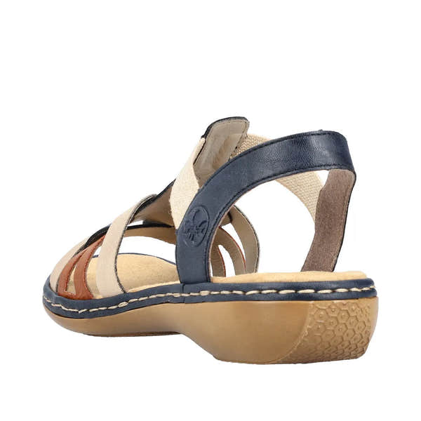Rieker 65918-90 Ladies Navy Multi Slip On Sandals-elevate your sole