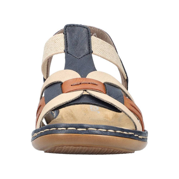 Rieker 65918-90 Ladies Navy Multi Slip On Sandals-elevate your sole