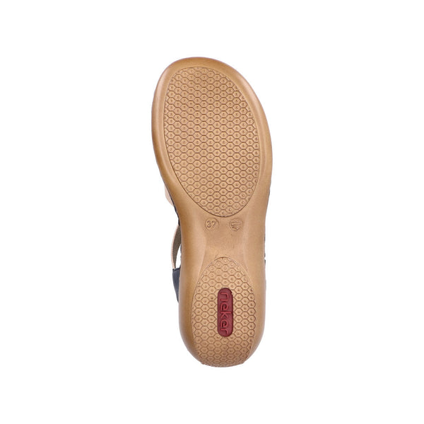 Rieker 65918-90 Ladies Navy Multi Slip On Sandals-elevate your sole