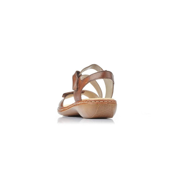 Rieker 659C7-24 Ladies Cognac Leather Strappy Sandal-elevate your sole