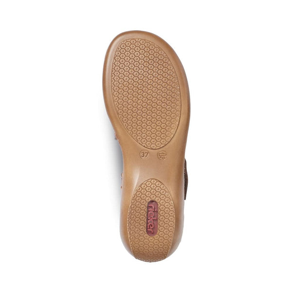 Rieker 659C7-24 Ladies Cognac Leather Strappy Sandal-elevate your sole