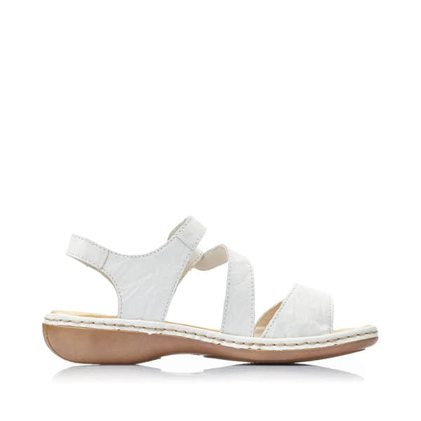 Rieker 659C7-80 Ladies White Leather Sandals - elevate your sole