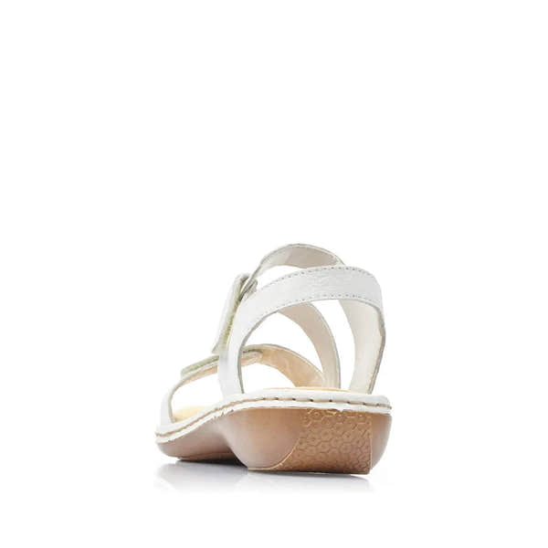 Rieker 659C7-80 Ladies White Leather Sandals - elevate your sole
