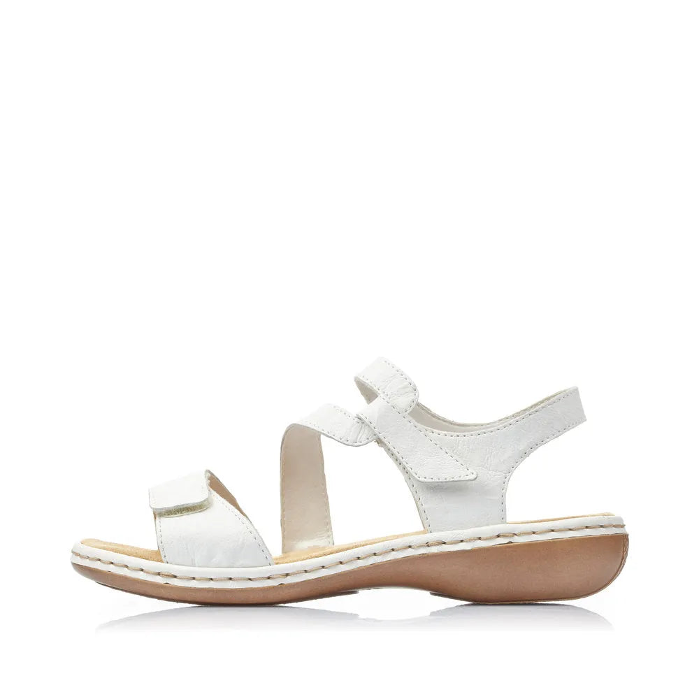 Rieker 659C7-80 Ladies White Leather Sandals - elevate your sole