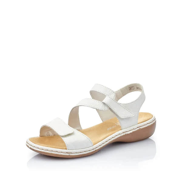 Rieker 659C7-80 Ladies White Leather Sandals - elevate your sole