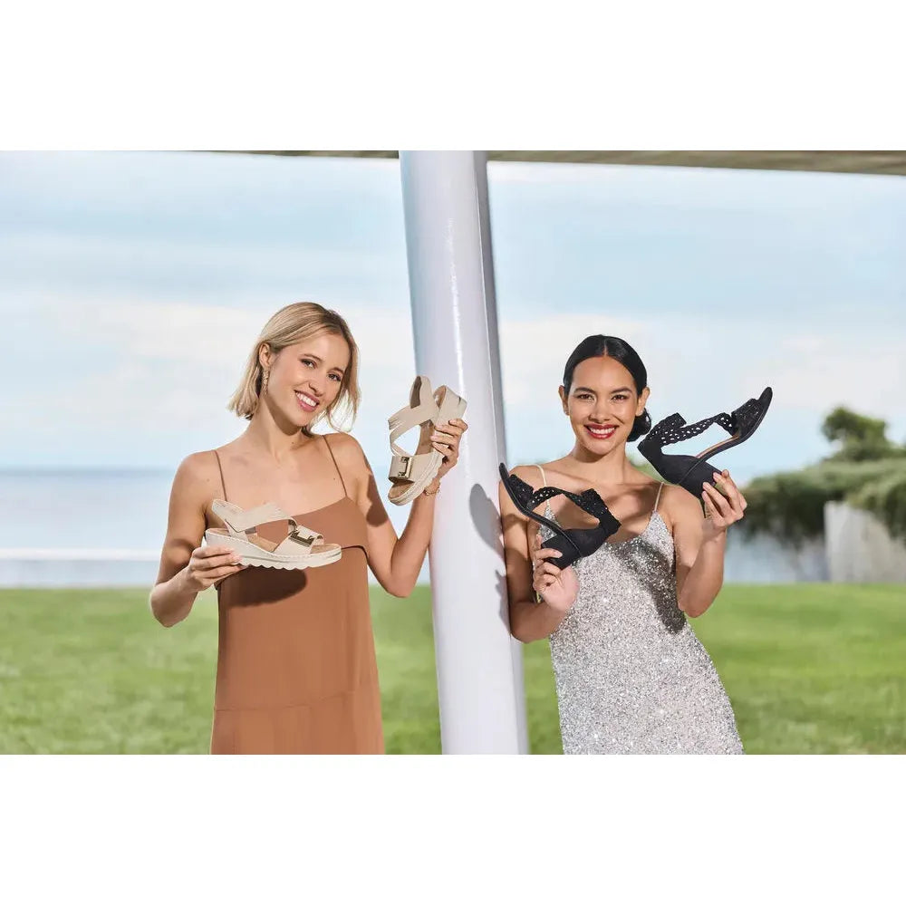Rieker 67410-62 ladies beige touch fastening sandals, stylish summer footwear with adjustable straps.