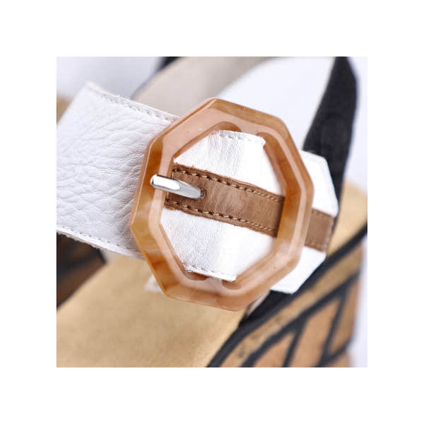 Rieker 68176-64 Ladies Tan and White Touch Fastening Sandals-elevate your sole