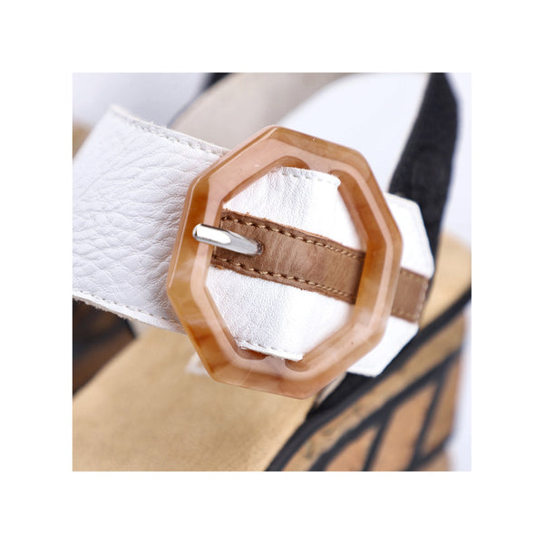 Rieker 68176-64 Ladies Tan and White Touch Fastening Sandals-elevate your sole
