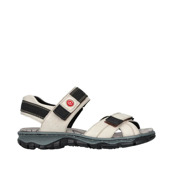 Rieker 68851-80 women's ivory touch fastening sandals with adjustable straps and rugged sole.