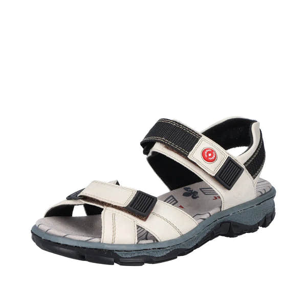 Rieker 68851-80 women’s ivory touch fastening sport sandals with adjustable straps and cushioned sole.