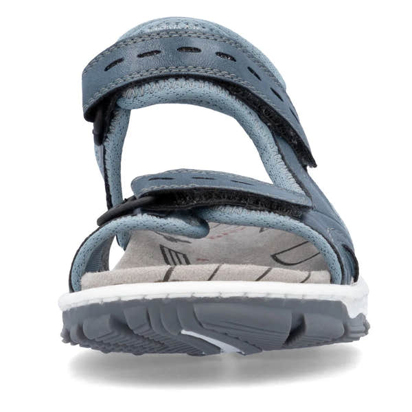 Rieker 68866-12 women's royal blue touch fastening sandals with adjustable straps and cushioned insole.