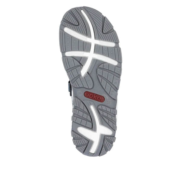 Rieker 68866-12 women's royal blue touch fastening sandals with sporty sole and adjustable straps.
