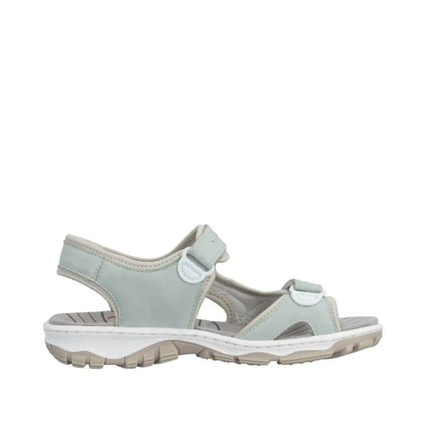 Rieker 68866-52 Ladies Light Blue Touch Fastening Sandals with adjustable straps and sporty sole.