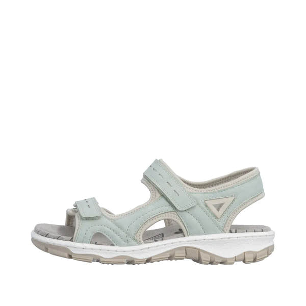 Rieker 68866-52 Ladies Light Blue Touch Fastening Summer Sandals with Velcro straps.