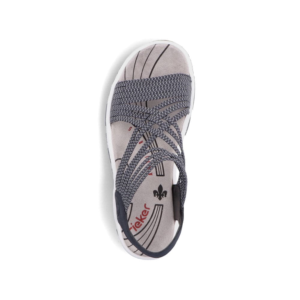 Rieker 68888-14 Ladies Navy Blue Synthetic Pull On Sandals-elevate your sole