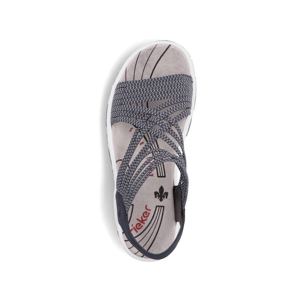 Rieker 68888-14 Ladies Navy Blue Synthetic Pull On Sandals-elevate your sole