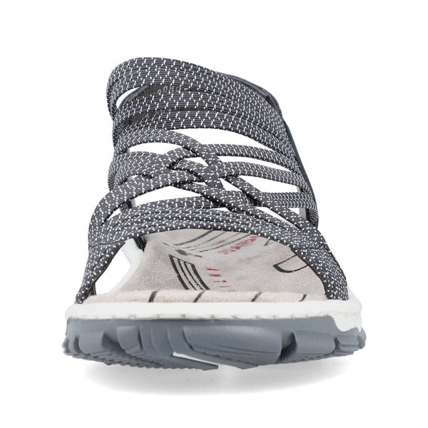 Rieker 68888-14 Ladies Navy Blue Synthetic Pull On Sandals-elevate your sole