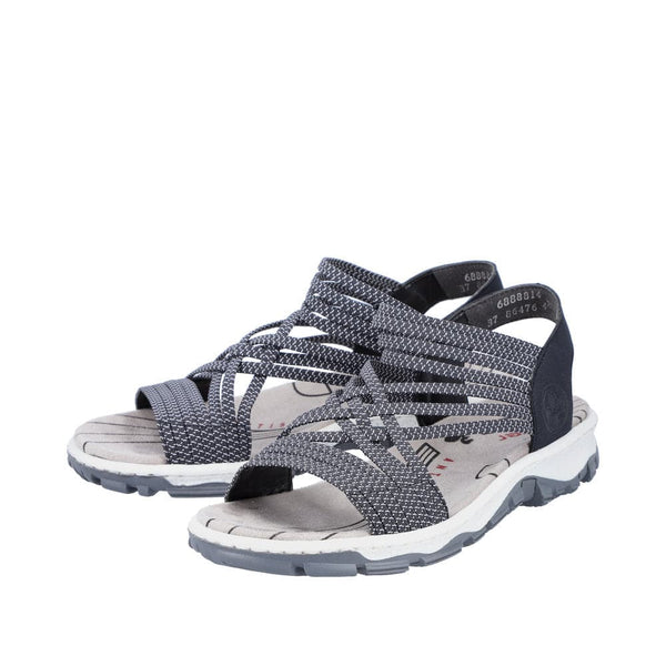 Rieker 68888-14 Ladies Navy Blue Synthetic Pull On Sandals-elevate your sole