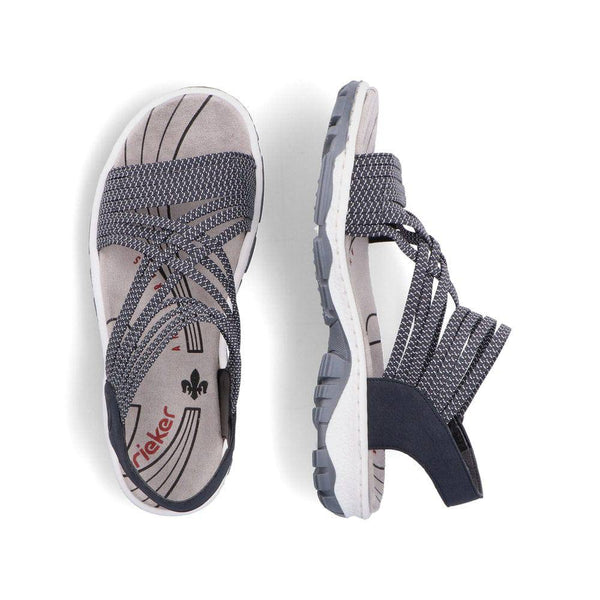 Rieker 68888-14 Ladies Navy Blue Synthetic Pull On Sandals-elevate your sole