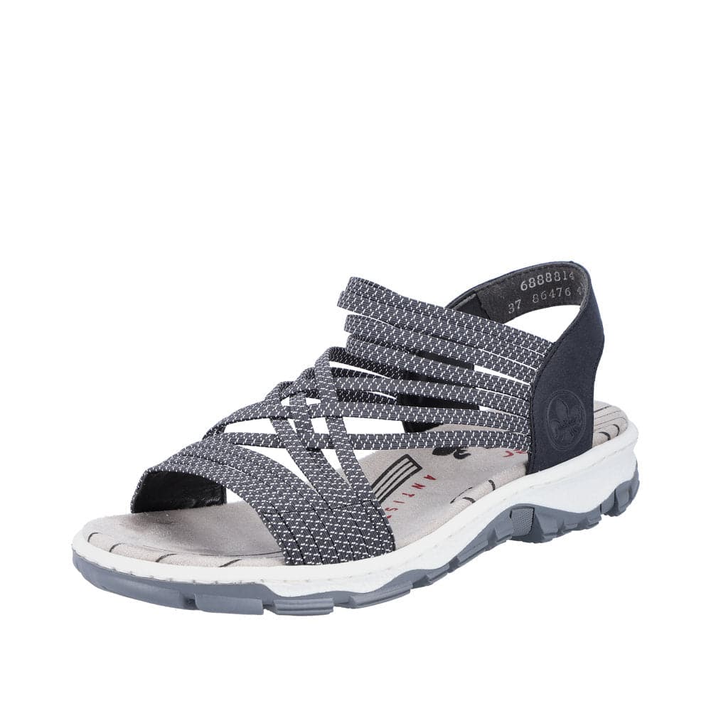 Rieker 68888-14 Ladies Navy Blue Synthetic Pull On Sandals-elevate your sole