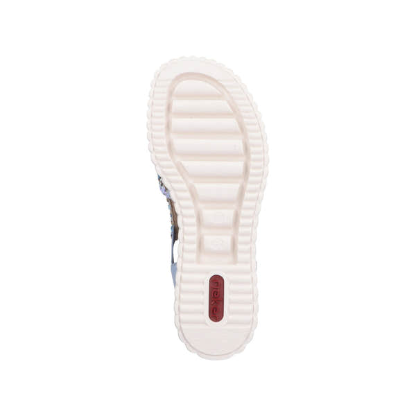 Rieker 69172-91 Ladies Light Blue Multi Textile Pull On Sandals-elevate your sole