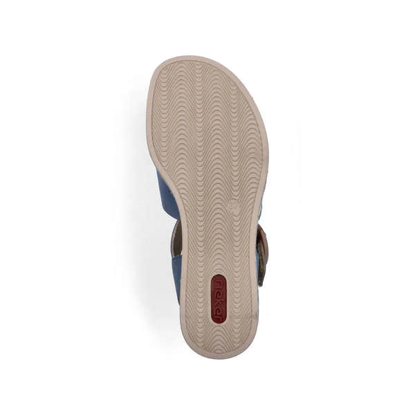 Rieker 69469-14 women's navy touch fastening sandals with cushioned sole and adjustable straps.