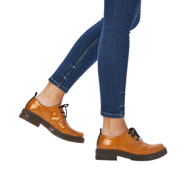Rieker 72000-68 Ladies Yellow Lace Up Shoes-elevate your sole