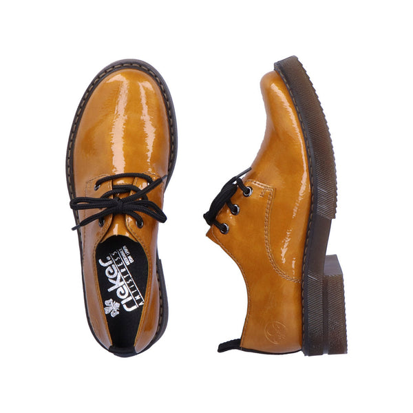 Rieker 72000-68 Ladies Yellow Lace Up Shoes-elevate your sole