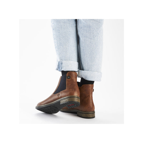 Rieker 72254-24 Ladies Brown Side Zip Ankle Boots-elevate your sole