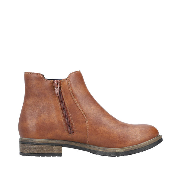 Rieker 72254-24 Ladies Brown Side Zip Ankle Boots-elevate your sole