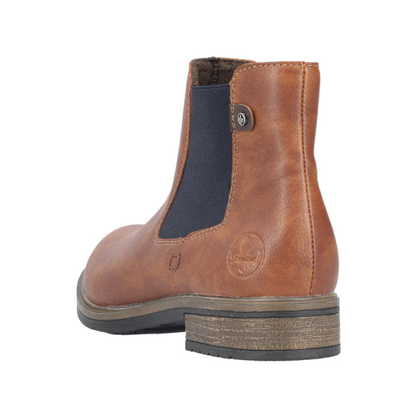 Rieker 72254-24 Ladies Brown Side Zip Ankle Boots-elevate your sole