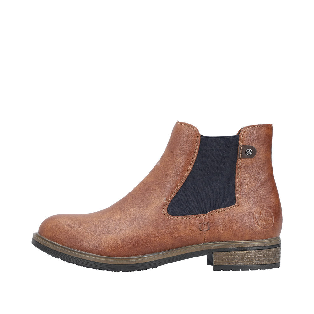Rieker 72254-24 Ladies Brown Side Zip Ankle Boots-elevate your sole