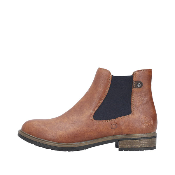 Rieker 72254-24 Ladies Brown Side Zip Ankle Boots-elevate your sole