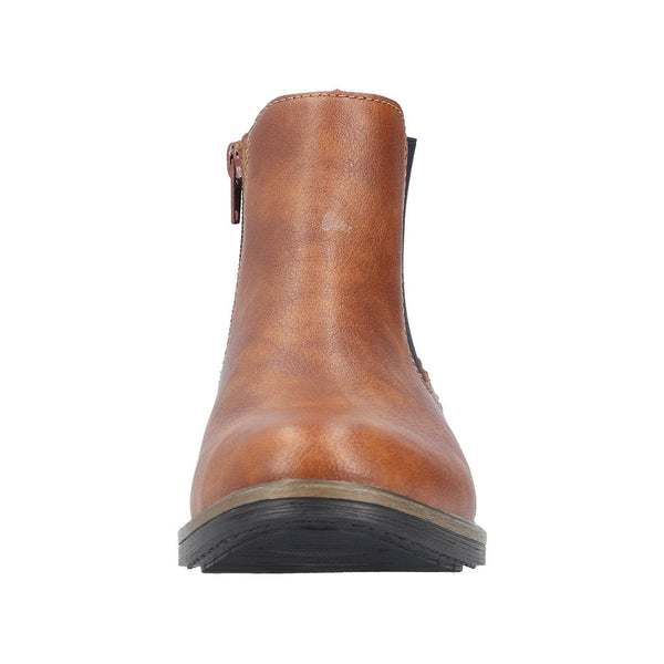 Rieker 72254-24 Ladies Brown Side Zip Ankle Boots-elevate your sole